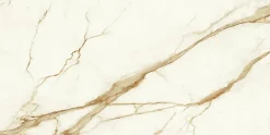 Carrelage effet Marbre Blanc Calacatta Supreme 240x120x0,9 cm Brillant Faventa - Mur intérieur (vendu par carton de 2,88 m²) - RO'