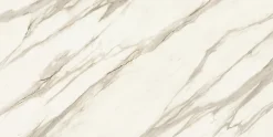 Carrelage effet Marbre Blanc Calacatta Sublime 240x120x0,9 cm Brillant Orsiano - Mur intérieur (vendu par carton de 2,88 m²) - RO'