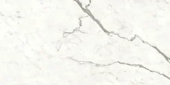 Carrelage effet Marbre Blanc Calacatta Majestic 240x120x0,9 cm Brillant Faventa - Mur intérieur (vendu par carton de 2,88 m²) - RO