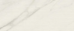 Carrelage effet Marbre 3D Blanc Calacatta Armonia Stripe 120x50x0,85 cm Mat Venerio - Mur intérieur (vendu par carton de 1,8 m²) -
