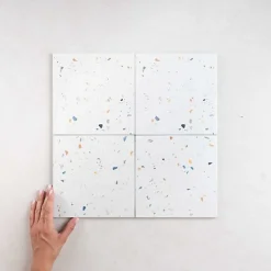 Carrelage Effet Terrazzo COLOR DROPS 18,5x18,5 Off White - Les Carreaux de Jean