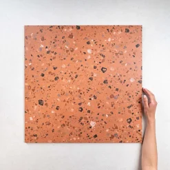 Carrelage effet Terrazzo COCCIO 60x60 rectifié Coral - Les Carreaux de Jean