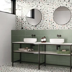 Carrelage effet Terrazzo Vert STAY 20x20 Green - Les Carreaux de Jean