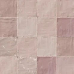 Carrelage effet Zellige Rose 10x10x0,85 cm Brillant Orisel - Mur intérieur - RO'MA CARRELAGE
