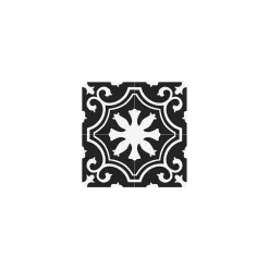 Carrelage grès cérame effet carreau ciment Valencia Night 25x25 cm Noir et Blanc - Mat - boîte de 1.13 m2