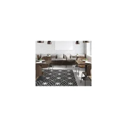 Carrelage grès cérame effet carreau ciment Valencia Night 25x25 cm Noir et Blanc - Mat - boîte de 1.13 m2