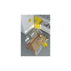 Carrelage grès cérame effet carreau de ciment MAORI GOROKA 20x20 cm Noir - Mat - boîte de 1 m2