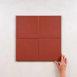 Carrelage Imitation Carreaux de Ciment KOMPAS 20x20 Rosset Red - Les Carreaux de Jean