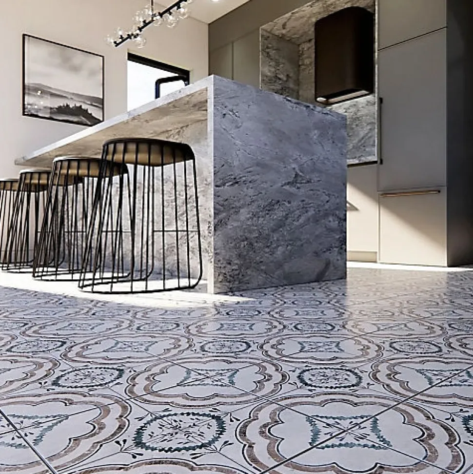 Carrelage Imitation Carreaux de Ciment Ada FIORENTINA 15x15 - Les Carreaux de Jean