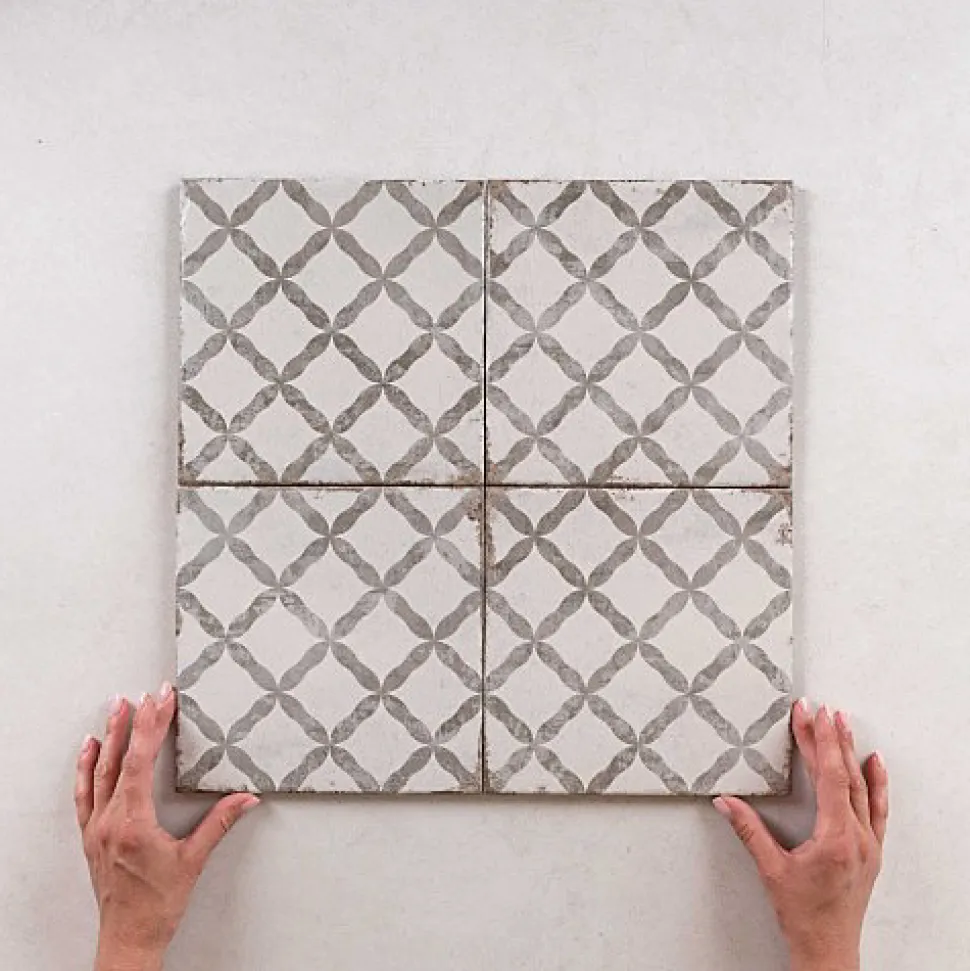Carrelage Imitation Carreaux de Ciment GRAFTON 20x20 Dorset Taupe - Les Carreaux de Jean
