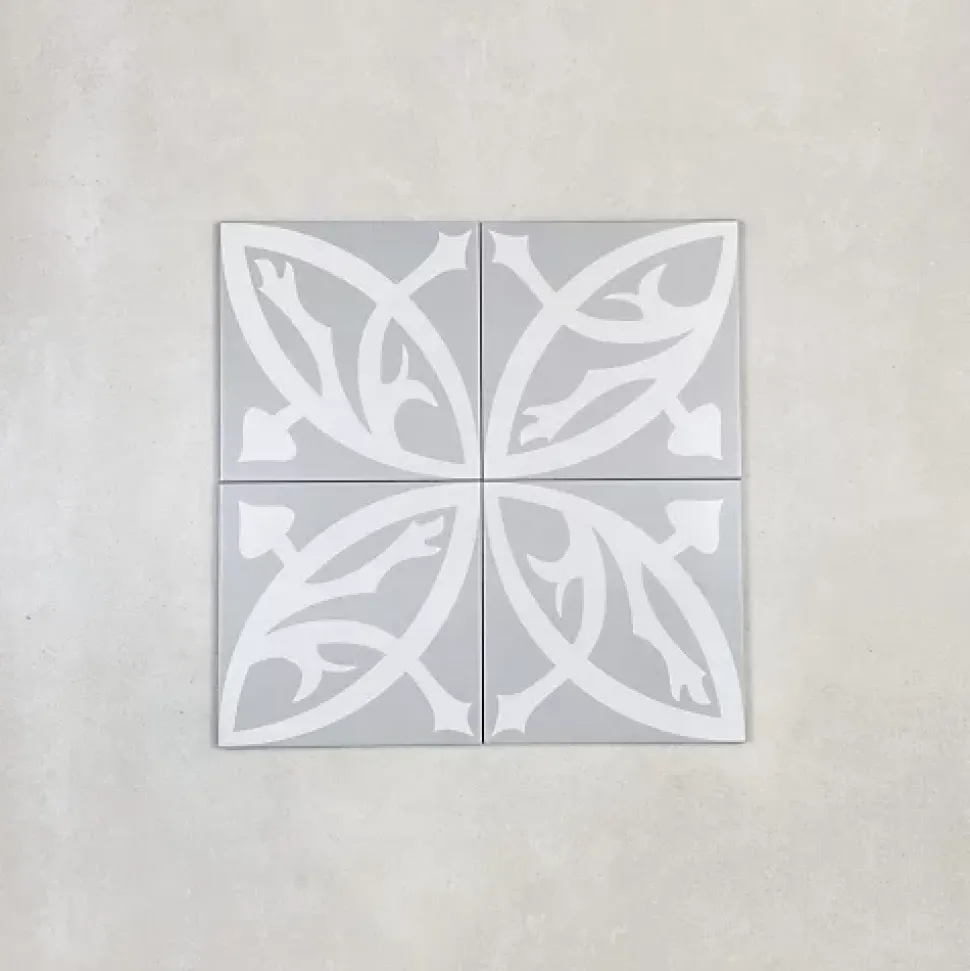 Carrelage Imitation Carreaux de Ciment LA MADELEINE 20x20 Zelie Gris - Les Carreaux de Jean