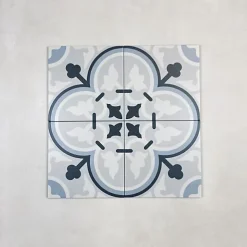Carrelage Imitation Carreaux de Ciment LA MADELEINE 20x20 Flavie Bleu - Les Carreaux de Jean