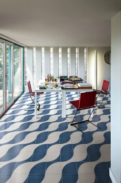Carrelage Imitation Carreaux De Ciment 20x20 SCENARIO Tappeto 2B Blu - Les Carreaux de Jean