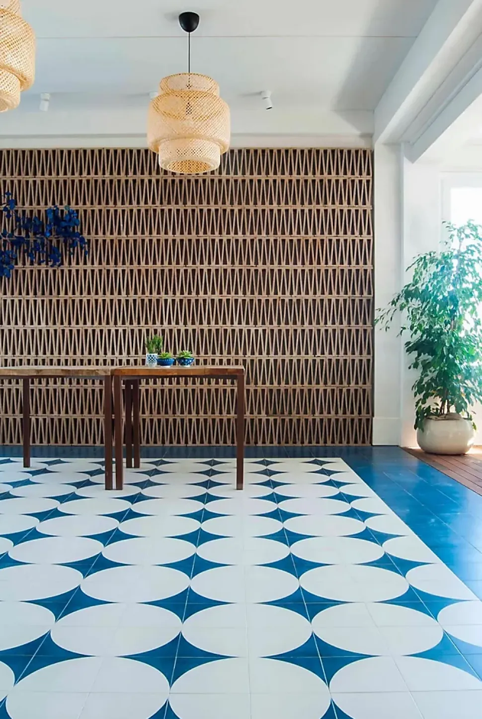 Carrelage Imitation Carreaux De Ciment 20x20 SCENARIO Tappeto 2B Blu - Les Carreaux de Jean