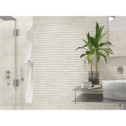 Carrelage mur effet béton blanc perlé 32x99 cm DANXIA-R BLANCO