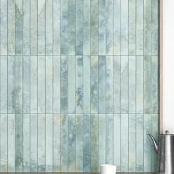 Carrelage Mur Intérieur Format allongé Bleu Brillant. Bali Aqua 5x40 cm