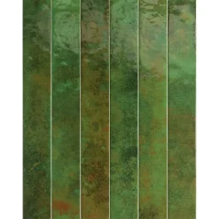 Carrelage Mur Intérieur Format allongé Vert Brillant. Bali Green 5x40 cm