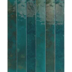 Carrelage Mur Intérieur Format allongé Bleu Brillant. Bali Hesper 5x40 cm