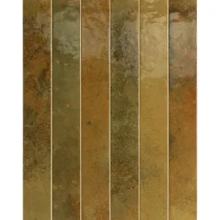 Carrelage Mur Intérieur Format allongé Beige Détonifié Brillant. Bali Moss 5x40 cm