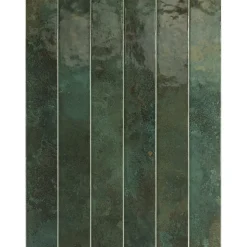 Carrelage Mur Intérieur Format allongé Vert Brillant. Bali Isle of Pinetrees 5x40 cm