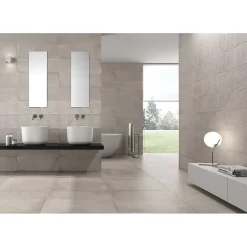 Carrelage mur moderne gris 25x75 cm MATERIKA GREY WALL -25x75cm