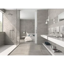 Carrelage mur moderne gris 25x75 cm MATERIKA GREY WALL -25x75cm