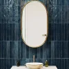 Carrelage mur Nair Blue Brillant 5x30. Format allongé