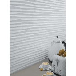 Carrelage mur relief effet béton 32x99 cm PAMUKKALE R BLANCO