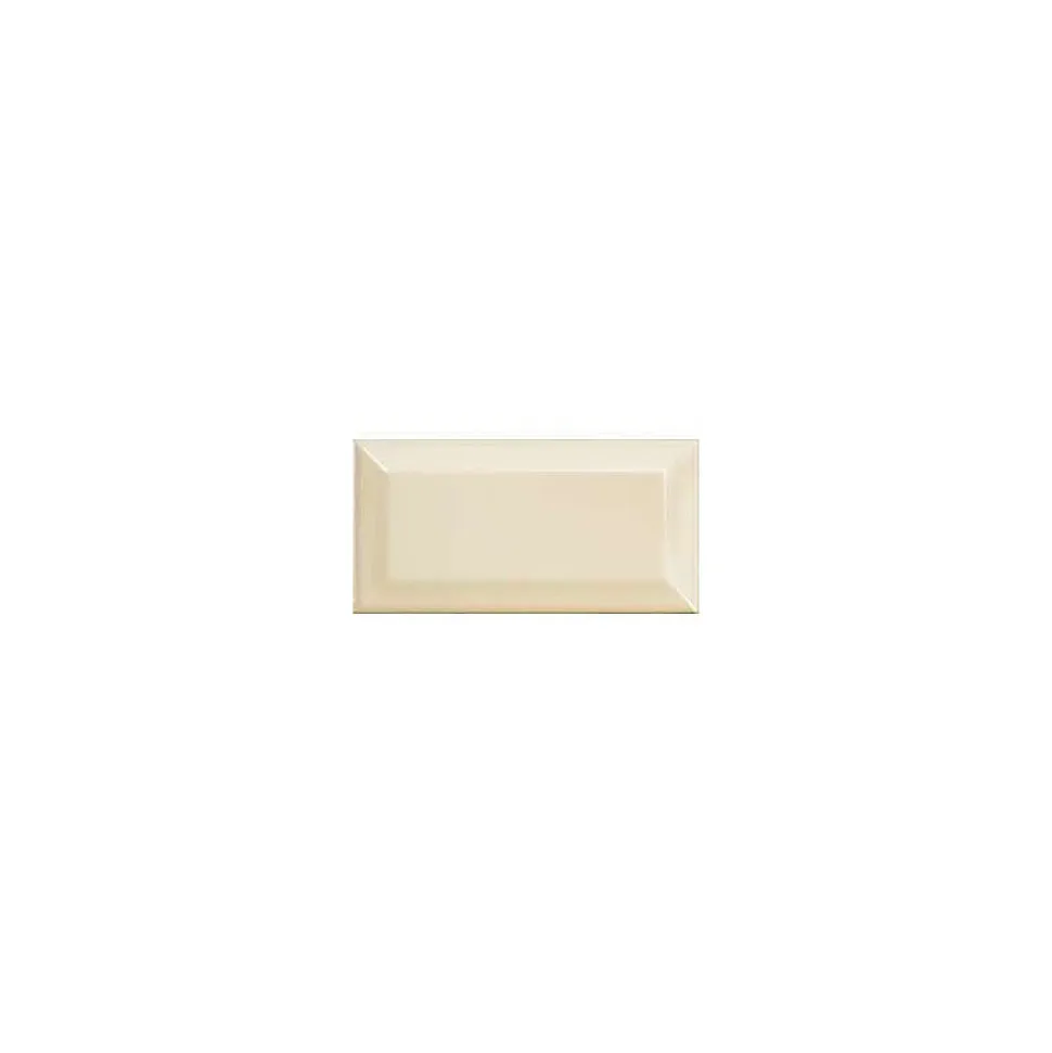Carrelage mur relief métro parisien uni beige brillant 7,5x15 cm METRO CREAM