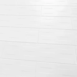 Carrelage mural blanc mat décor 3D L.60 x l.20 cm x ép.8,3 mm, Plain