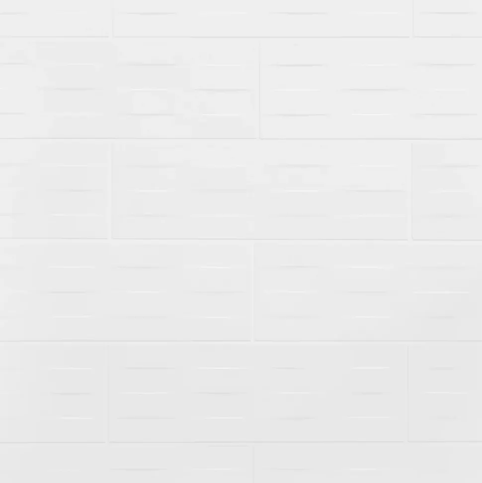 Carrelage mural blanc mat décor 3D L.60 x l.20 cm x ép.8,3 mm, Plain