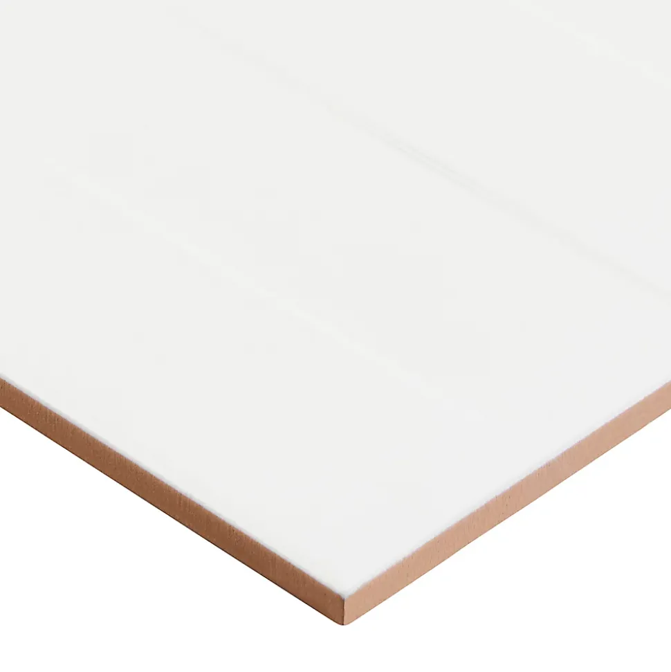 Carrelage mural blanc mat décor 3D L.60 x l.20 cm x ép.8,3 mm, Plain