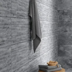 Carrelage mural gris décor pierre L.61,5 x l.30,8 cm x ép.8 mm, Shaded Slate