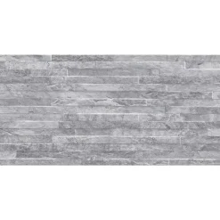 Carrelage mural gris décor pierre L.61,5 x l.30,8 cm x ép.8 mm, Shaded Slate