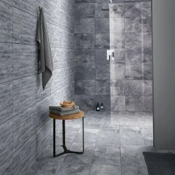 Carrelage mural gris décor pierre L.61,5 x l.30,8 cm x ép.8 mm, Shaded Slate