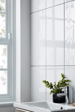 Carrelage mural intérieur blanc brillant L.60 x l.30 cm x ép.9 mm, Perouso