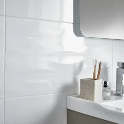 Carrelage mural intérieur blanc brillant L.60 x l.30 cm x ép.9 mm, Perouso