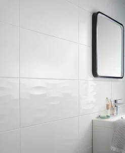 Carrelage mural intérieur blanc brillant L.60 x l.30 cm x ép.9 mm, Perouso