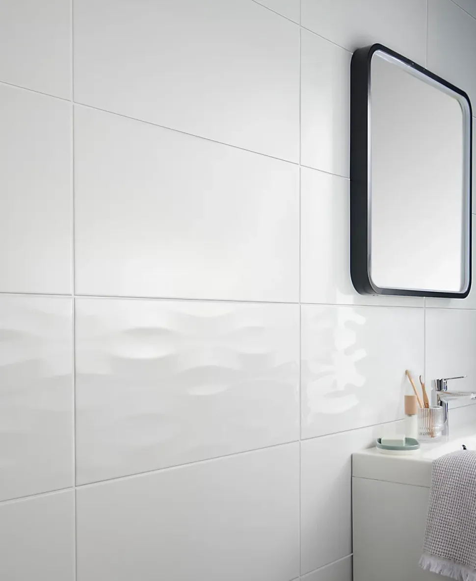 Carrelage mural intérieur blanc brillant L.60 x l.30 cm x ép.9 mm, Perouso