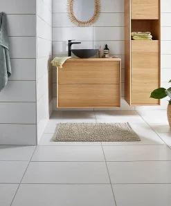 Carrelage mural intérieur grès cérame émaillé mat blanc lisse L.60 x l.20 cm x ép.8,3 mm, Plain