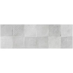 Carrelage mural intérieur effet béton gris décor carrés texturés L.90 x l.30 cm x ép.8 mm, Pavlos