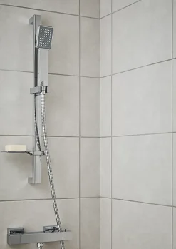 Carrelage mural intérieur effet béton gris clair mat L.40 x l.25 cm x ép.8,8 mm, Cimenti
