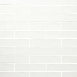 Carrelage mural intérieur blanc brillant effet carreaux anciens L.30,1 x l.7,5 cm x ép.8,5 mm, Vernisse