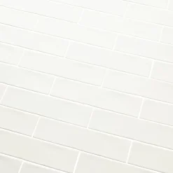 Carrelage mural intérieur blanc brillant effet carreaux anciens L.30,1 x l.7,5 cm x ép.8,5 mm, Vernisse
