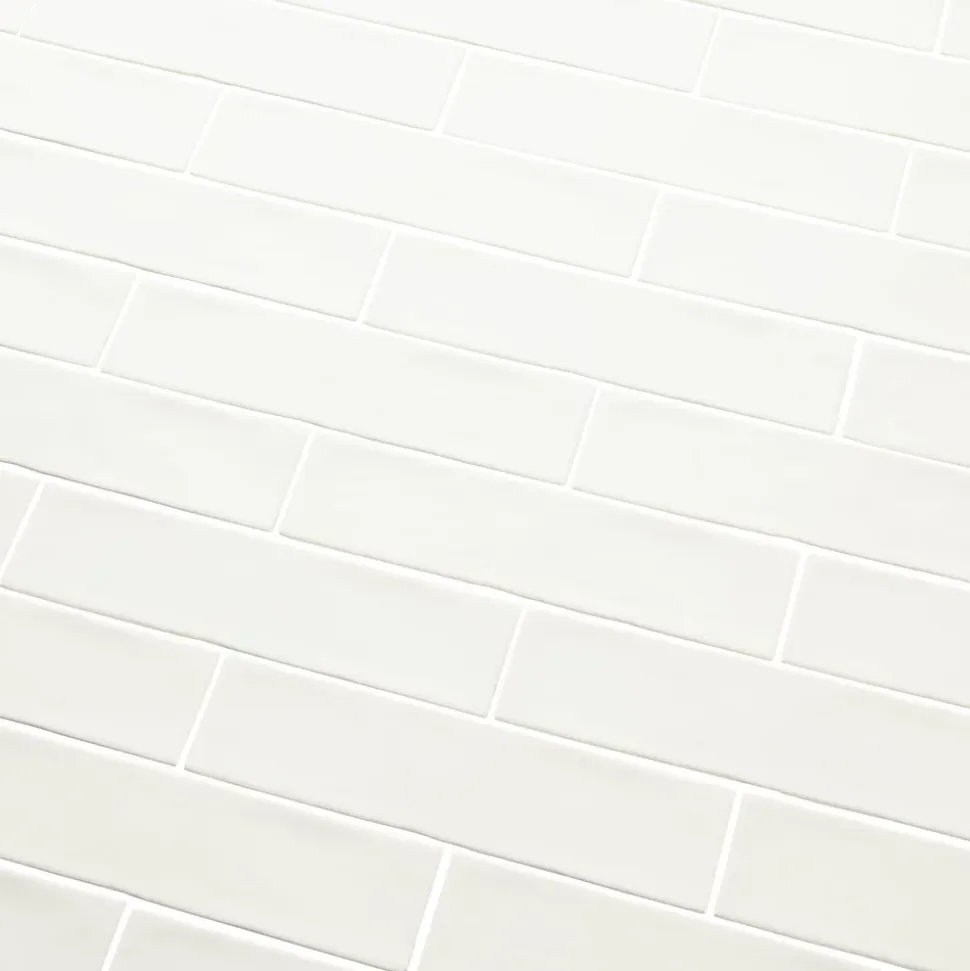 Carrelage mural intérieur blanc brillant effet carreaux anciens L.30,1 x l.7,5 cm x ép.8,5 mm, Vernisse