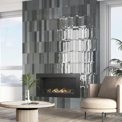 Carrelage mural intérieur/exterieur. Grès cérame Zellige Coal 7x28cm