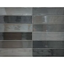 Carrelage mural intérieur/exterieur. Grès cérame Zellige Coal 7x28cm