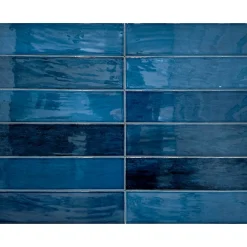 Carrelage mural intérieur/exterieur. Grès cérame Zellige Blue 7x28cm