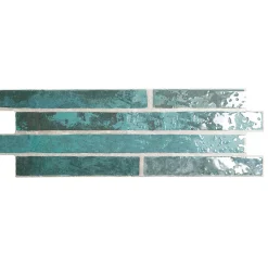 Carrelage Mural Intérieur/Extérieur Grès cérame Premium 15x45 cm Harlem Midnight Rectangulaire Effet Brique Émailée