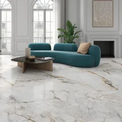 Carrelage sol blanc brillant poli l.90 x L.90 cm LUANDA